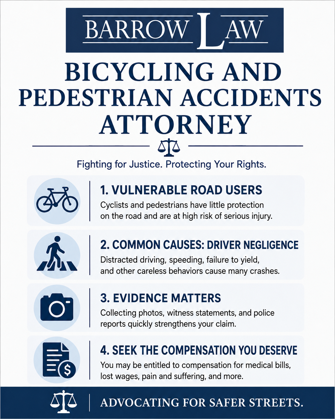Bicycling and Pedestrian Accidents Attorney Infographic